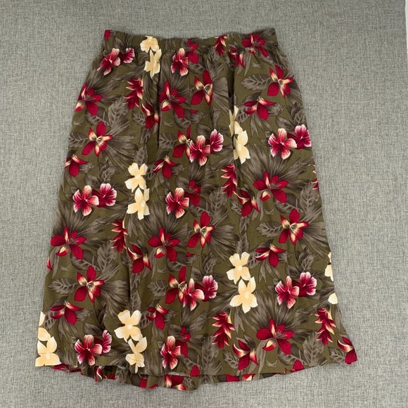 Vintage Prophecy Petite Pleated Floral Skirt Medium 100% Rayon Lightweight Flowy - Picture 9 of 11